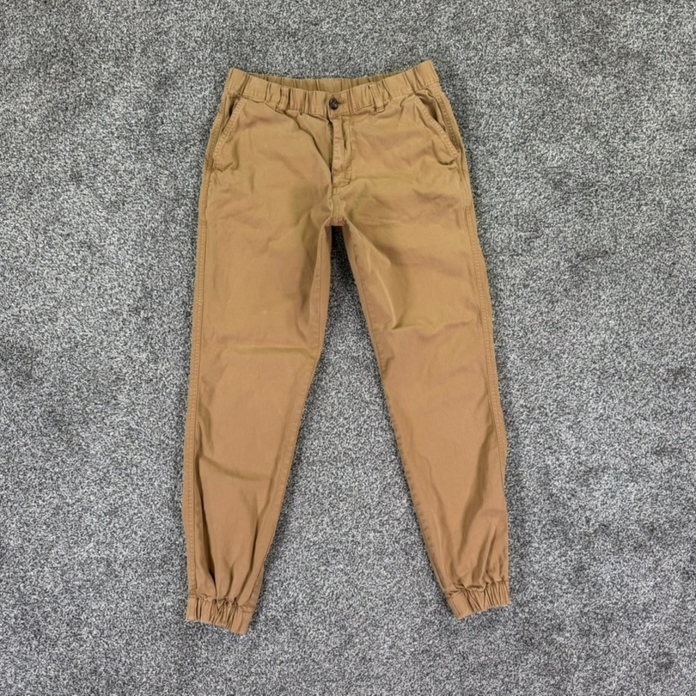 Bearbottom Clothing Stretch Jogger Pants Mens Medium Khaki Tan Fits 28x27 Casual